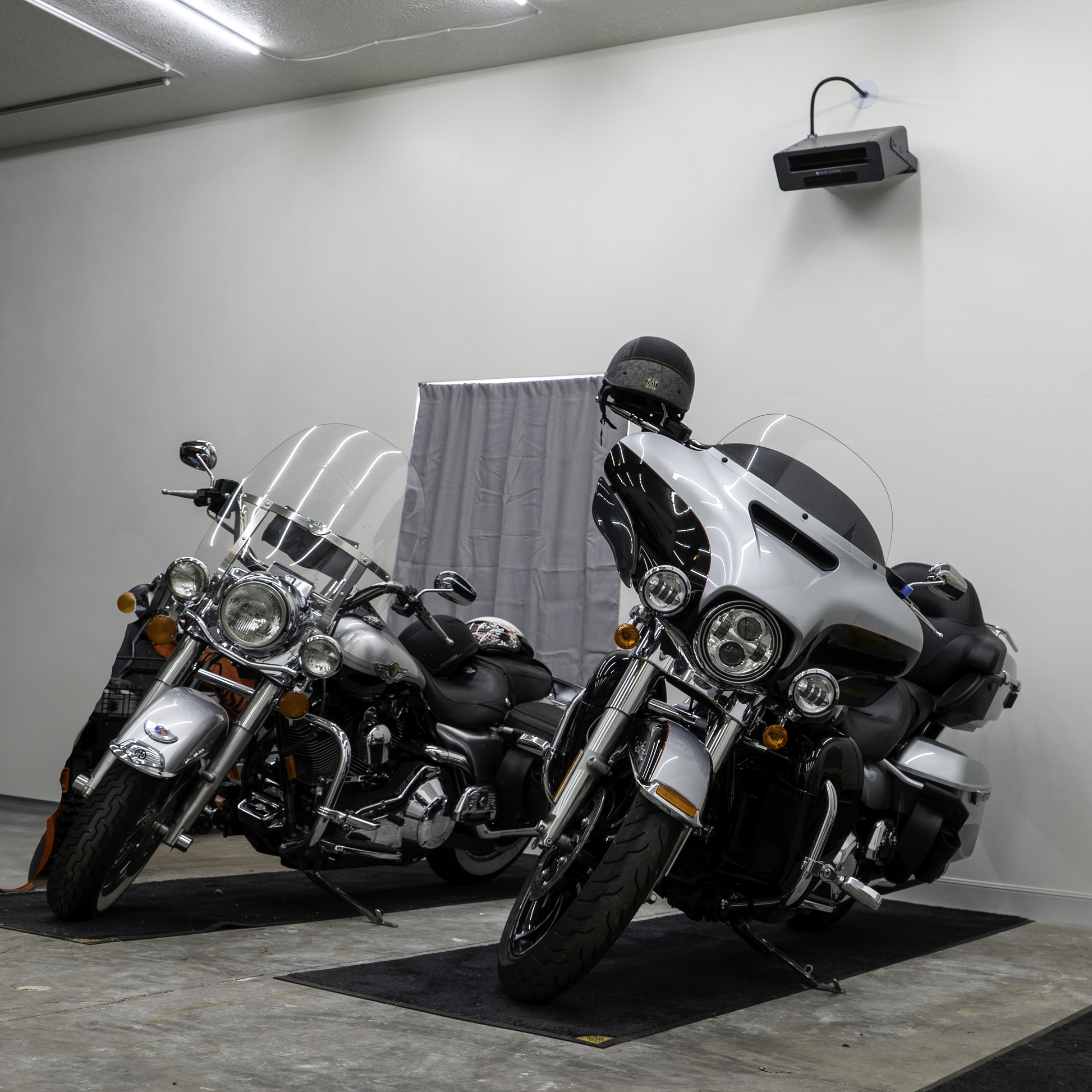 Garage Heater Lifestyle with motorcycles