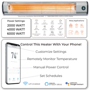 6000 OTR Control heater with your phone via wi-fi